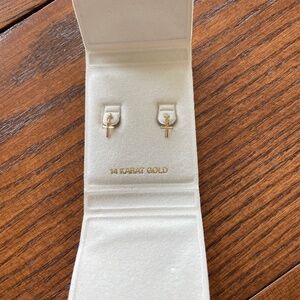 14KT Gold Cross Earrings